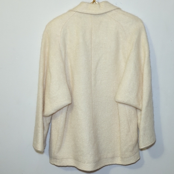 Vintage Mayfair of California Mohair-Wool Cream Open-Front Blazer Women Size L* - Picture 6 of 6